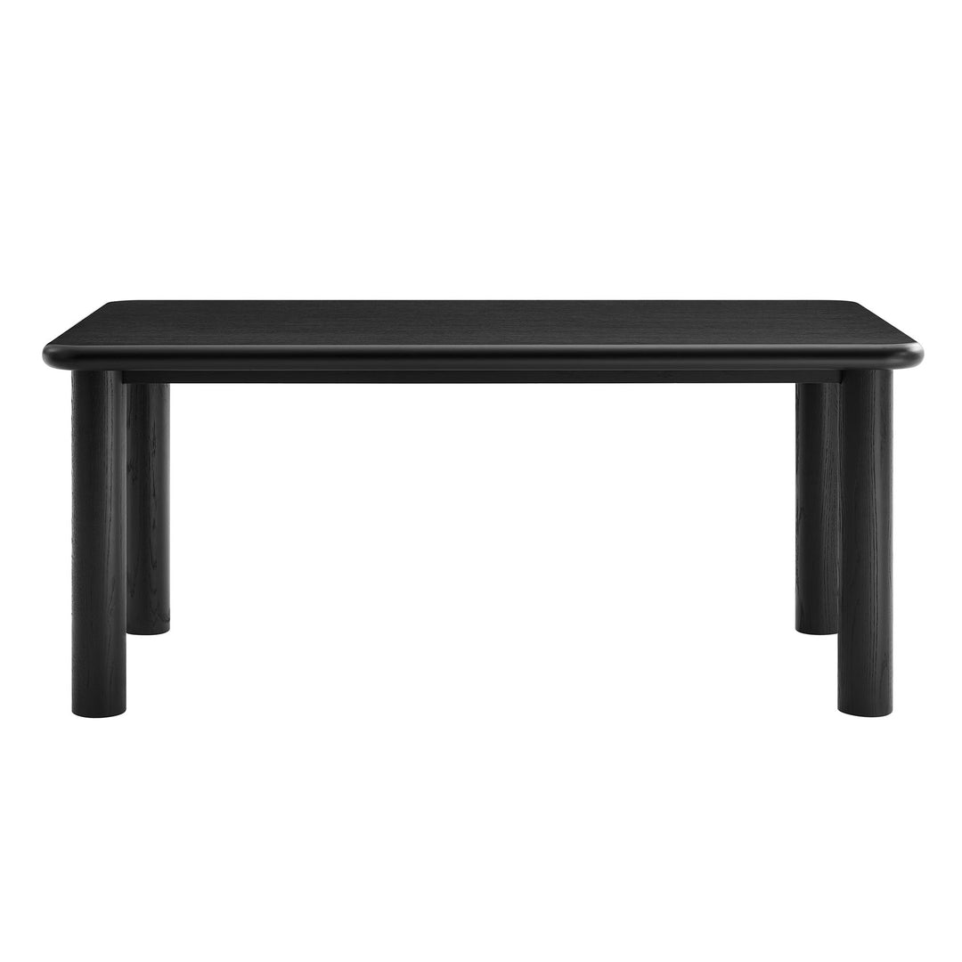 Alvia 72" Rectangular Oak Wood Dining Table in Black