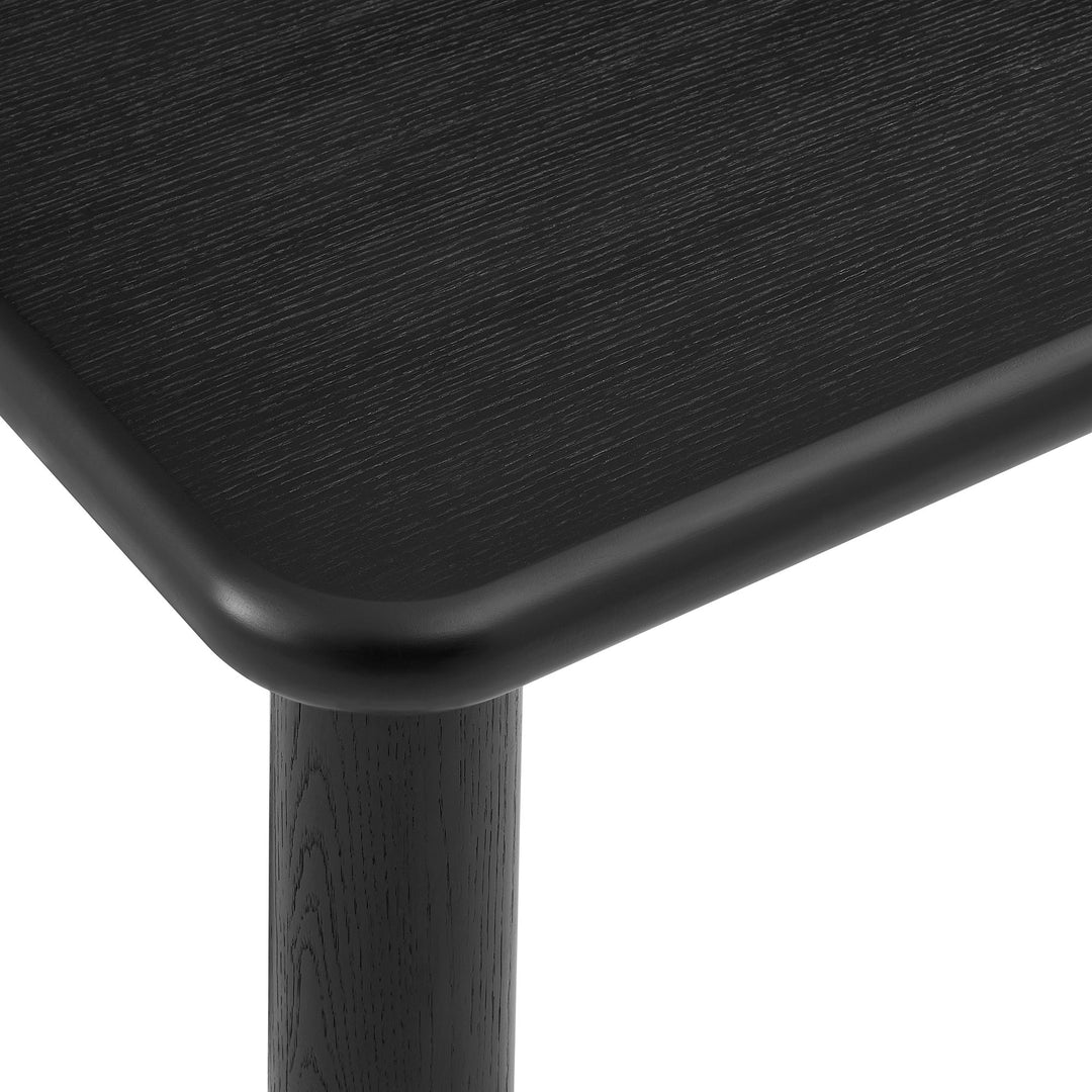 Alvia 72" Rectangular Oak Wood Dining Table in Black