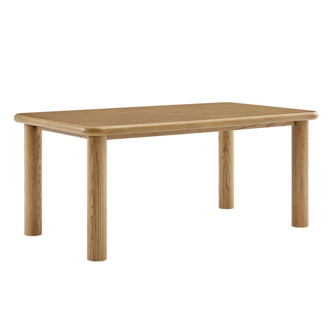 Alvia 72" Rectangular Oak Wood Dining Table in Weathered Oak