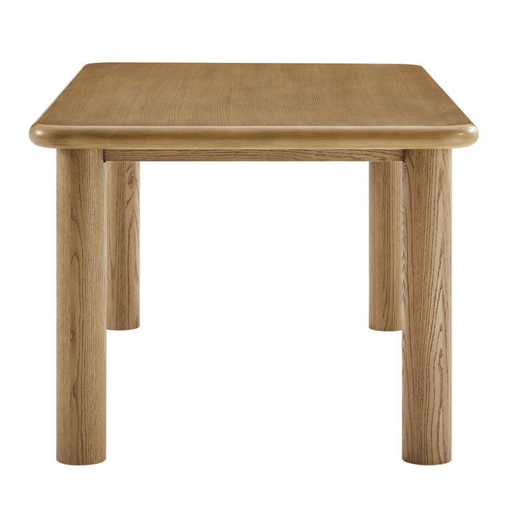 Alvia 72" Rectangular Oak Wood Dining Table in Weathered Oak