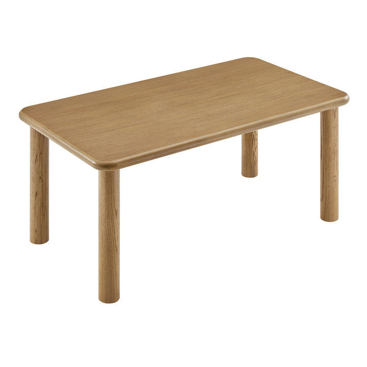 Alvia 72" Rectangular Oak Wood Dining Table in Weathered Oak