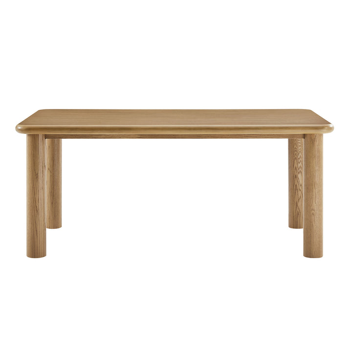 Alvia 72" Rectangular Oak Wood Dining Table in Weathered Oak