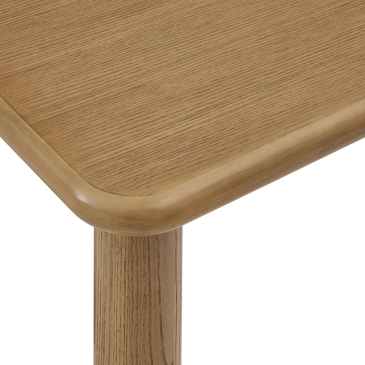 Alvia 72" Rectangular Oak Wood Dining Table in Weathered Oak