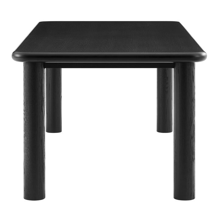 Alvia 86"-105" Extendable Rectangular Oak Wood Dining Table in Black