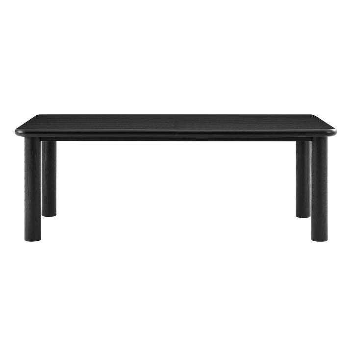 Alvia 86"-105" Extendable Rectangular Oak Wood Dining Table in Black