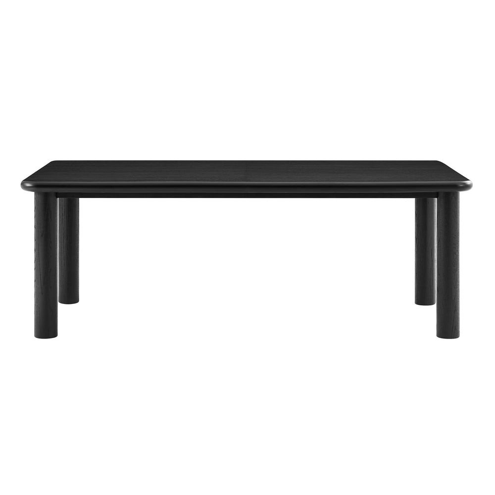 Alvia 86"-105" Extendable Rectangular Oak Wood Dining Table in Black