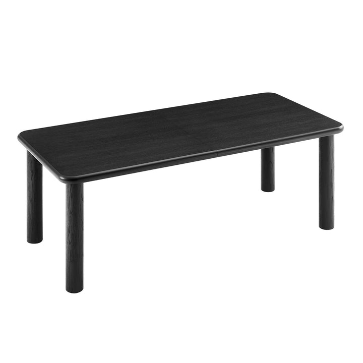 Alvia 86"-105" Extendable Rectangular Oak Wood Dining Table in Black