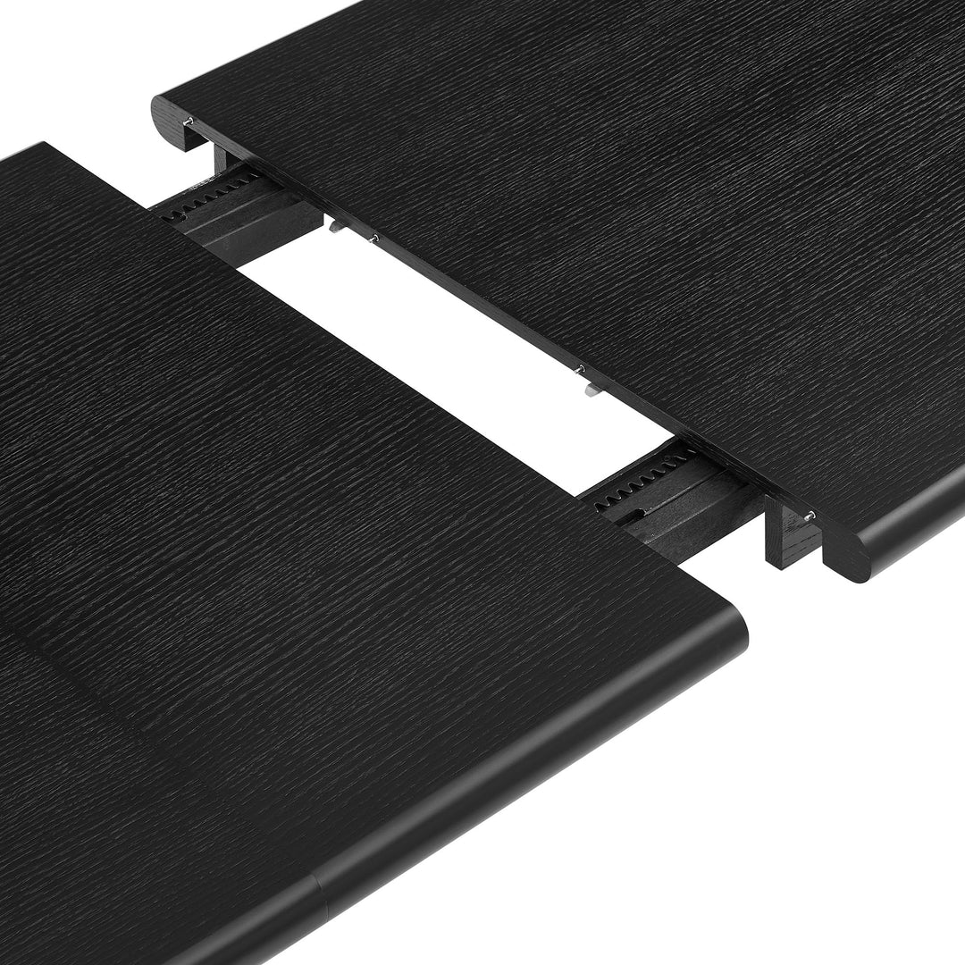 Alvia 86"-105" Extendable Rectangular Oak Wood Dining Table in Black
