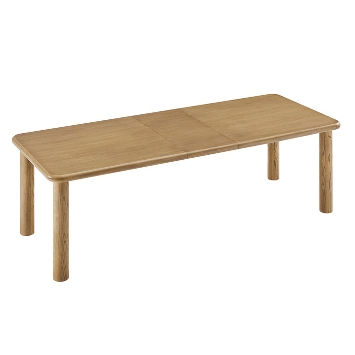 Alvia 86"-105" Extendable Rectangular Oak Wood Dining Table in Weathered Oak