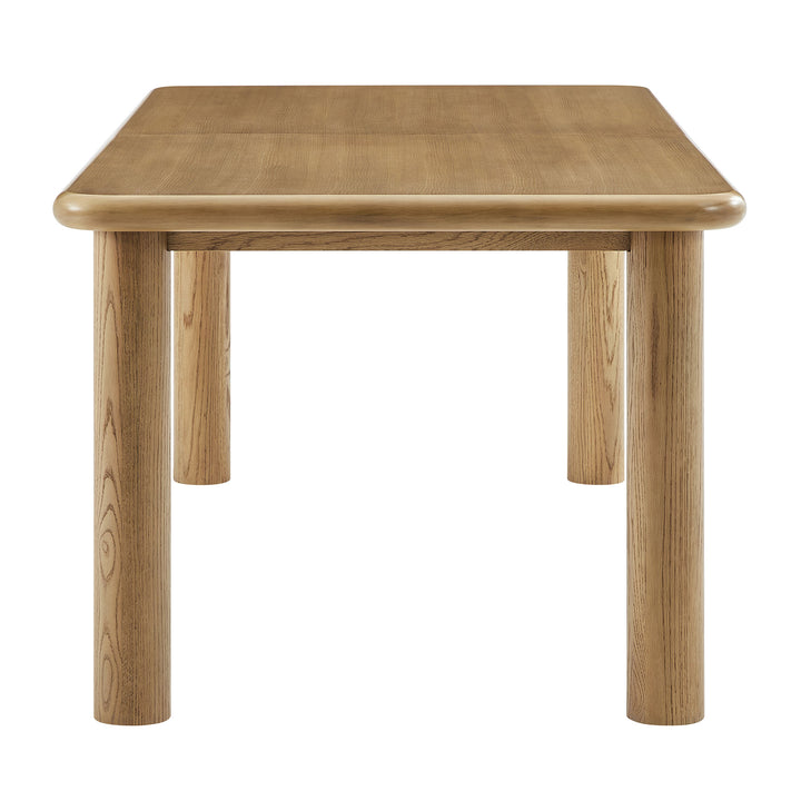 Alvia 86"-105" Extendable Rectangular Oak Wood Dining Table in Weathered Oak