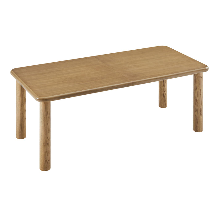 Alvia 86"-105" Extendable Rectangular Oak Wood Dining Table in Weathered Oak
