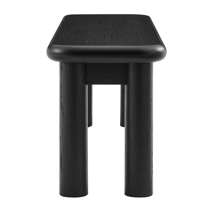 Alvia 58" Oak Wood Bench in Black