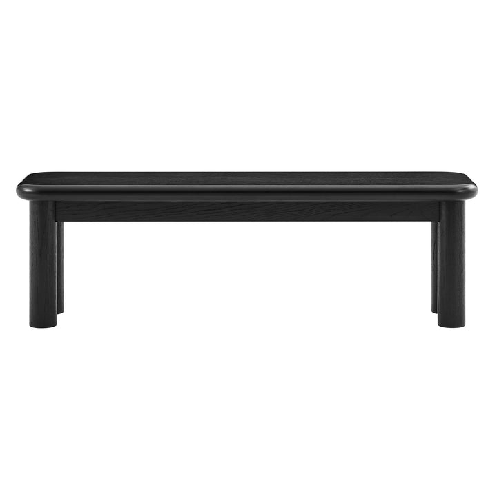 Alvia 58" Oak Wood Bench in Black