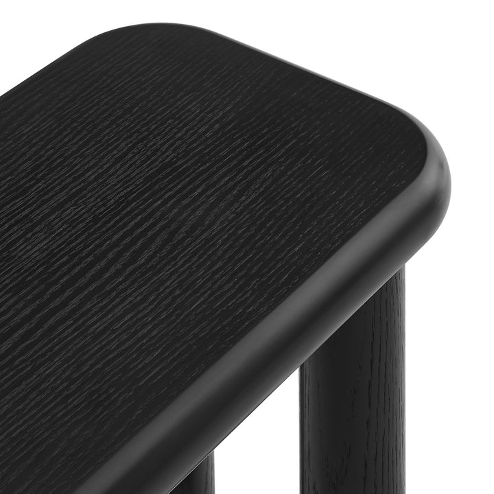 Alvia 58" Oak Wood Bench in Black