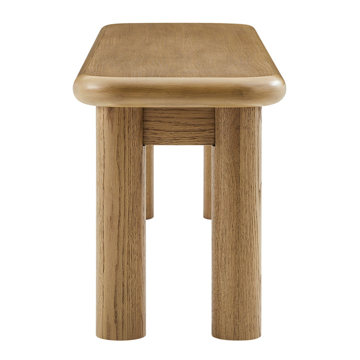 Alvia 58" Oak Wood Bench in Weathered Oak