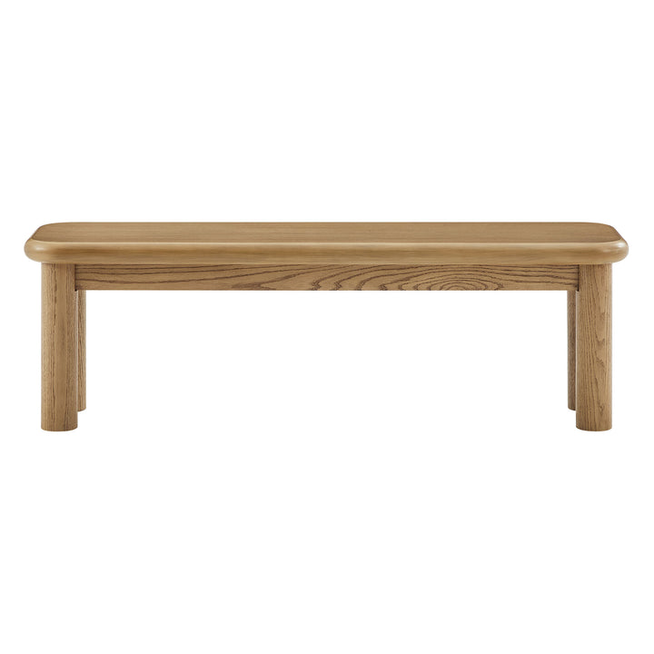 Alvia 58" Oak Wood Bench in Weathered Oak