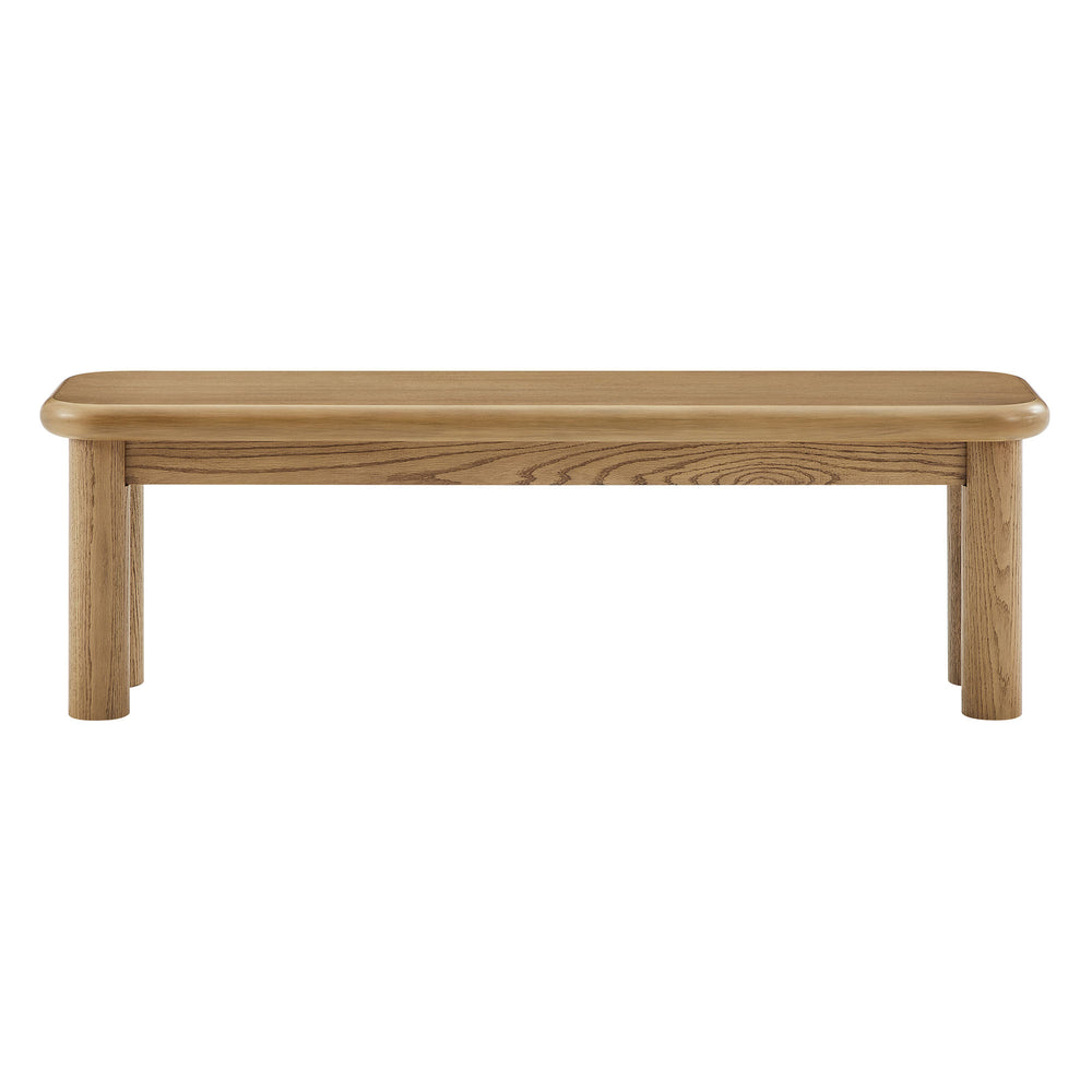 Alvia 58" Oak Wood Bench in Weathered Oak