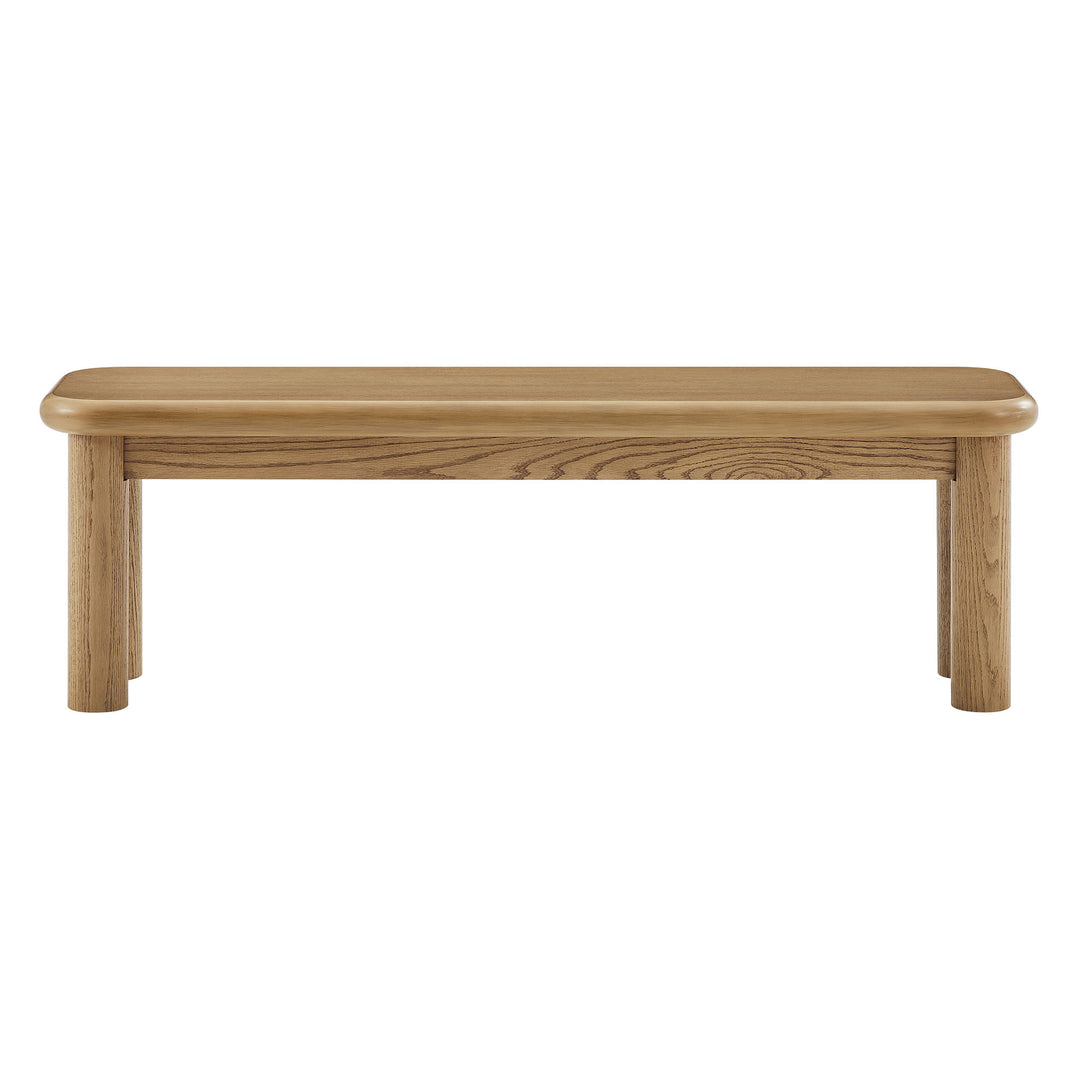 Alvia 58" Oak Wood Bench in Weathered Oak