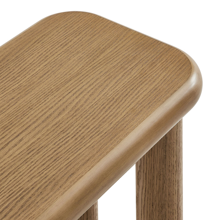 Alvia 58" Oak Wood Bench in Weathered Oak