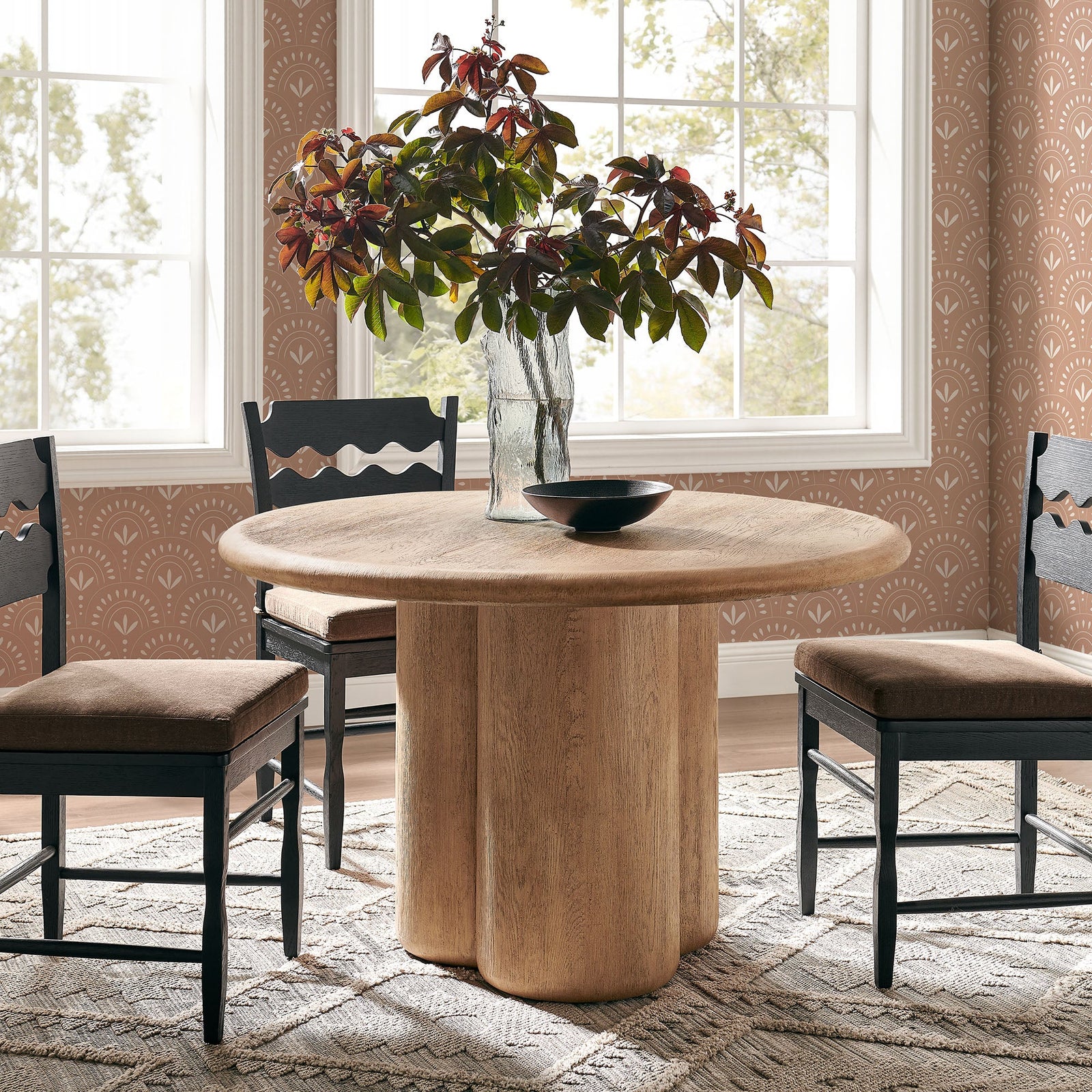 Tori 48 Inch Round Indoor and indoor Dining Table in Oak 