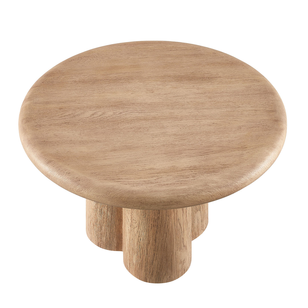 Tori 31 Inch Round Indoor and Outdoor Patio Coffee Table in Oak