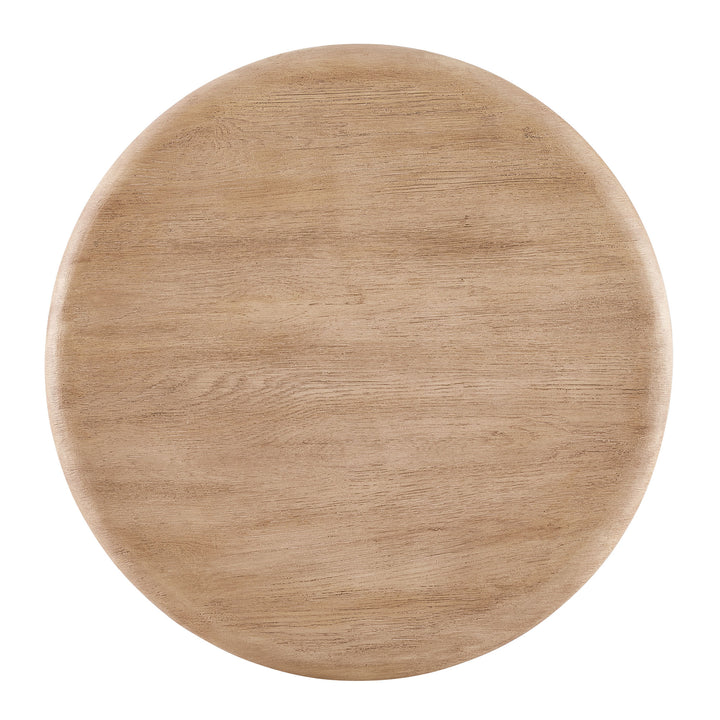 Tori 31 Inch Round Indoor and Outdoor Patio Coffee Table in Oak