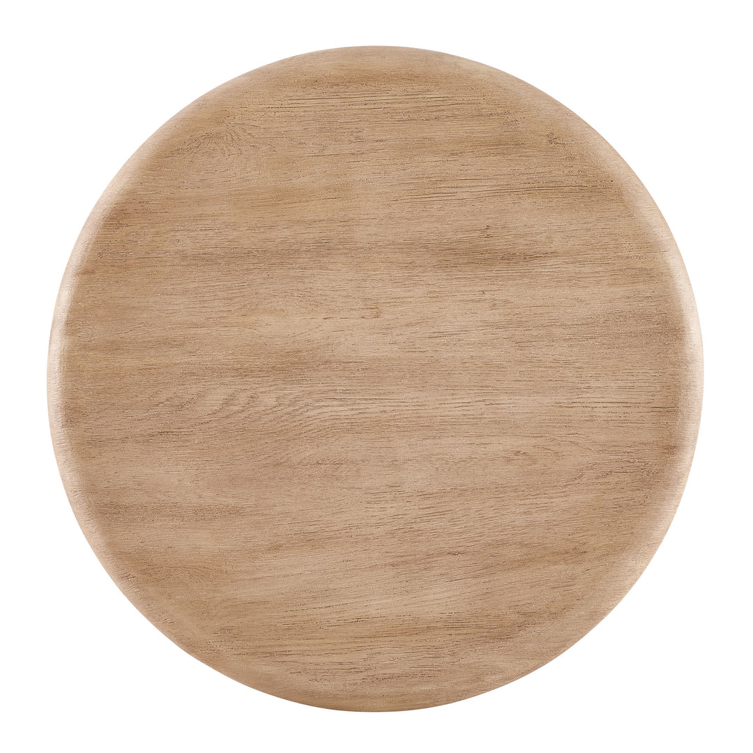 Tori 31 Inch Round Indoor and Outdoor Patio Coffee Table in Oak