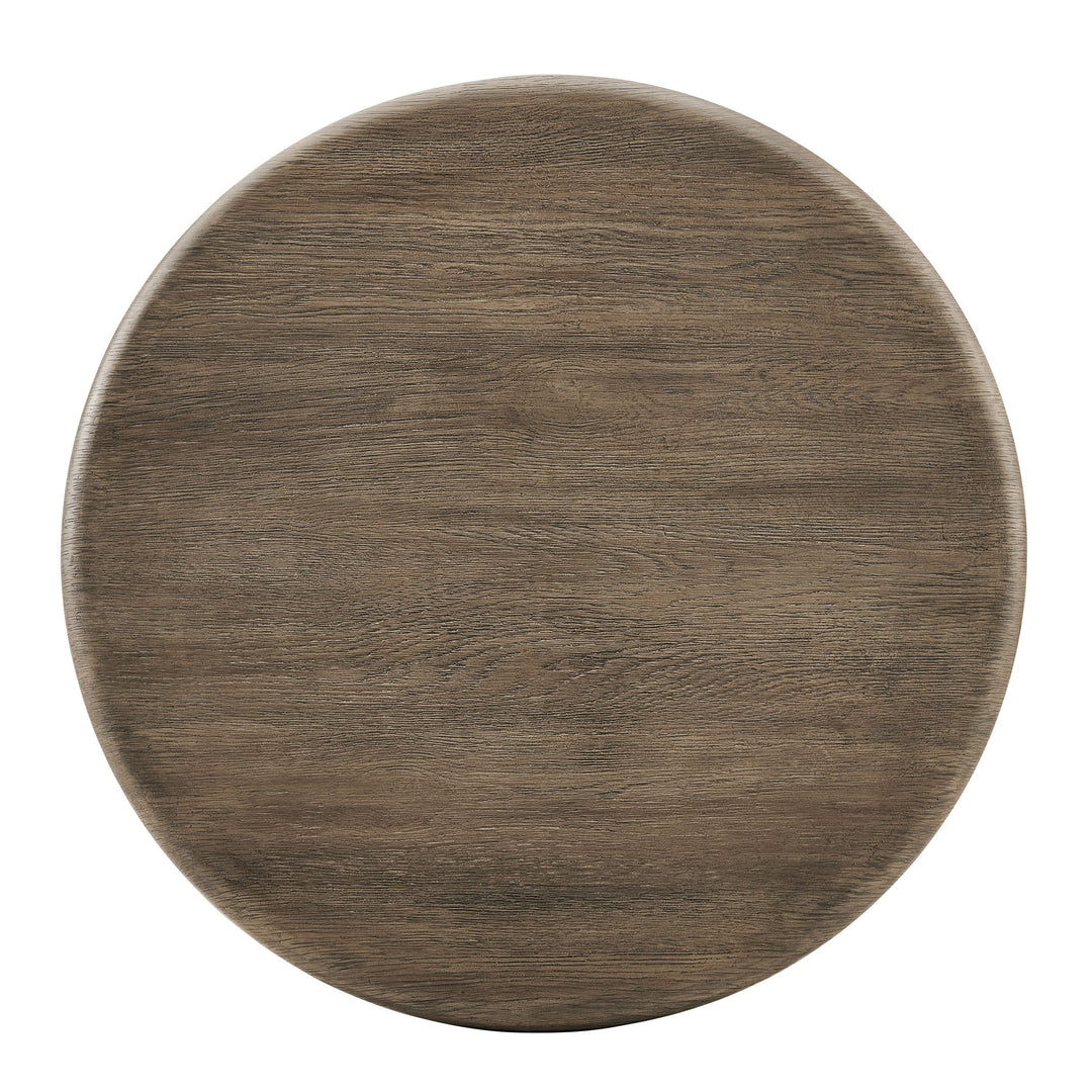 Tori 31 Inch Round Indoor and Outdoor Patio Coffee Table in Weathered Walnut