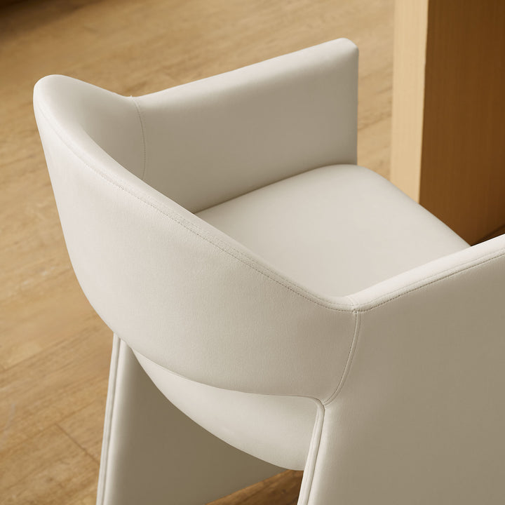 Talia 37 Inch Performance Velvet Counter Stool in Alabaster