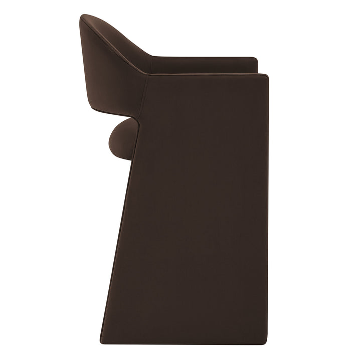 Talia 37 Inch Performance Velvet Counter Stool in Chocolate Brown