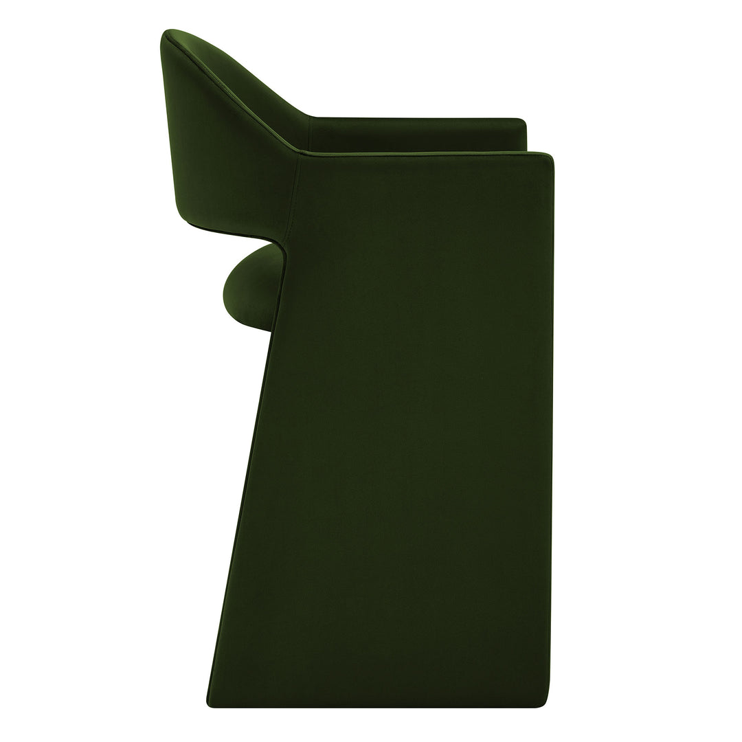 Talia 37 Inch Performance Velvet Counter Stool in Moss Green