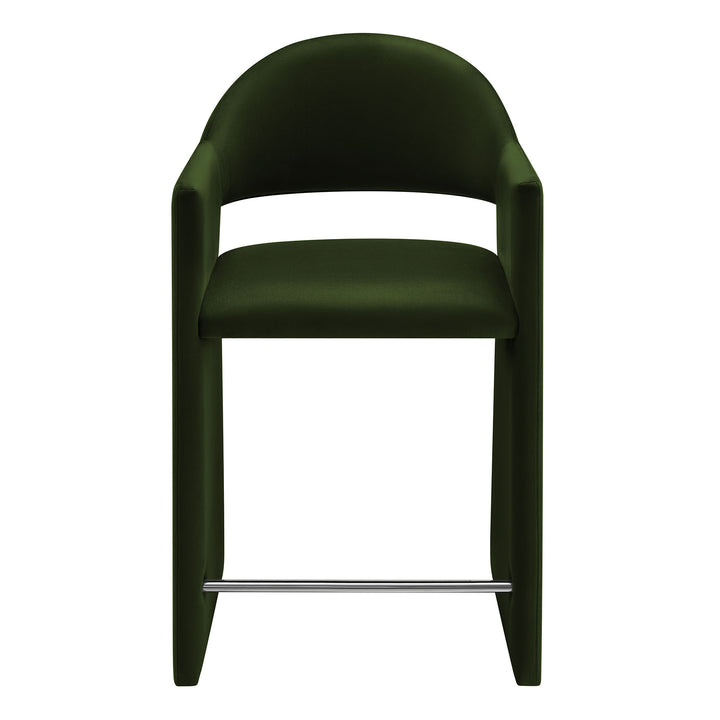 Talia 37 Inch Performance Velvet Counter Stool in Moss Green