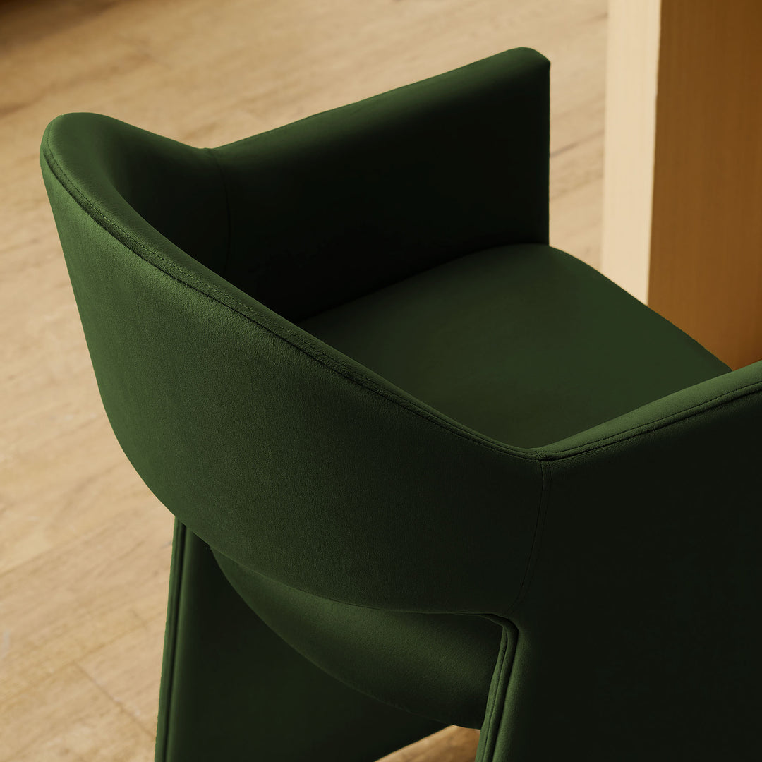 Talia 37 Inch Performance Velvet Counter Stool in Moss Green
