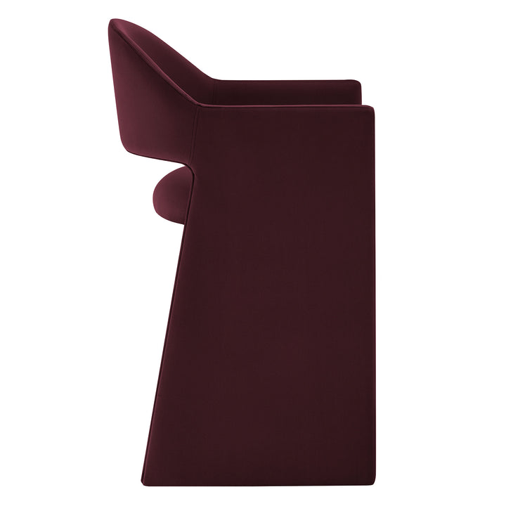 Talia 37 Inch Performance Velvet Counter Stool in Mulberry
