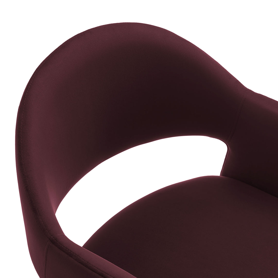 Talia 37 Inch Performance Velvet Counter Stool in Mulberry