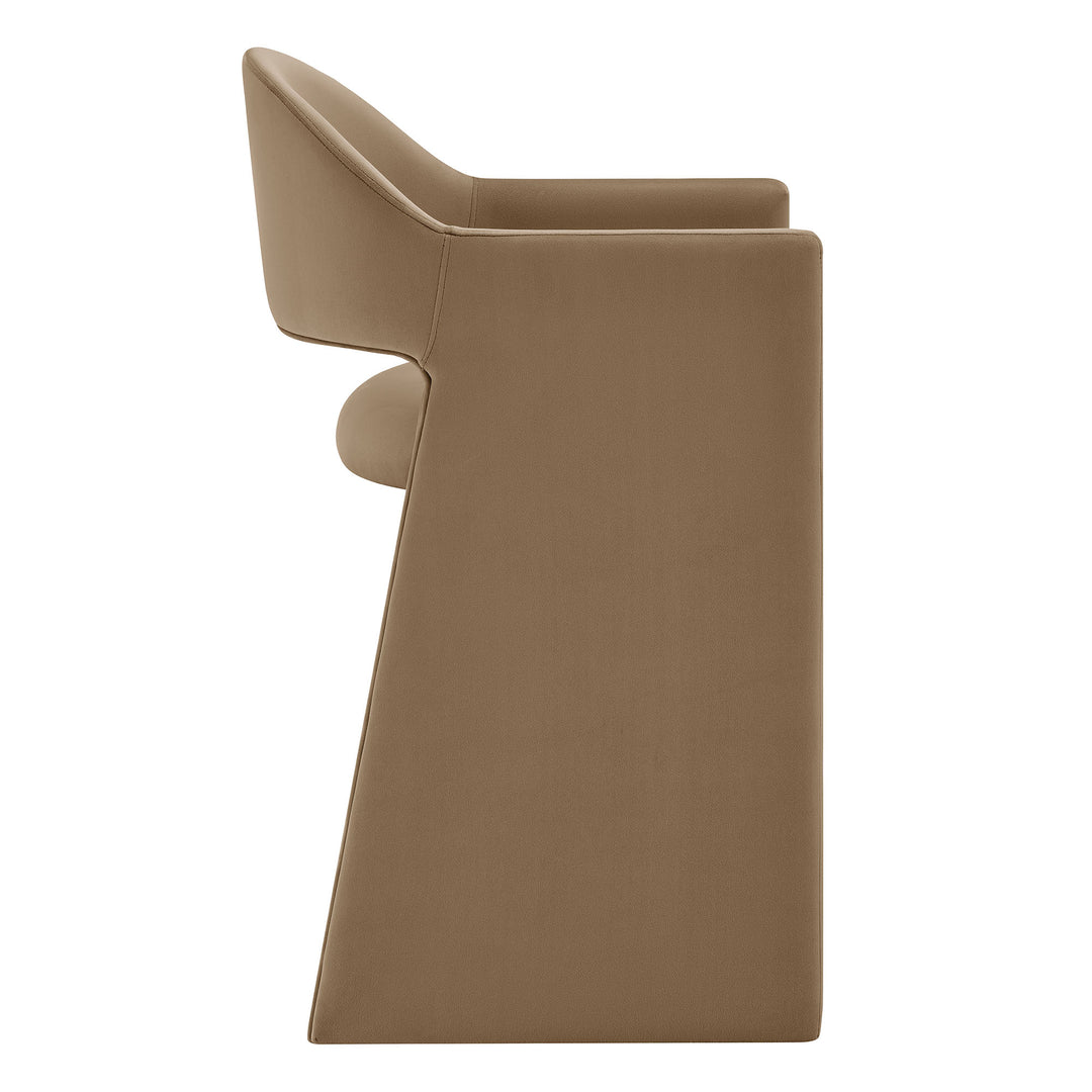 Talia 37 Inch Performance Velvet Counter Stool in Taupe