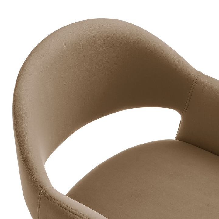 Talia 37 Inch Performance Velvet Counter Stool in Taupe