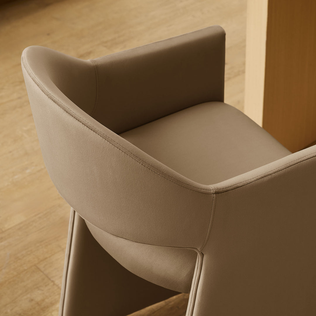 Talia 37 Inch Performance Velvet Counter Stool in Taupe