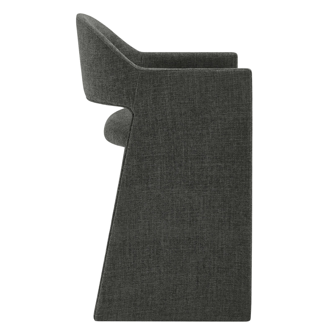 Talia 37 Inch Upholstered Fabric Counter Stool in Charcoal