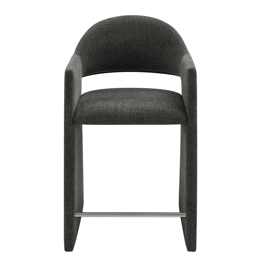 Talia 37 Inch Upholstered Fabric Counter Stool in Charcoal