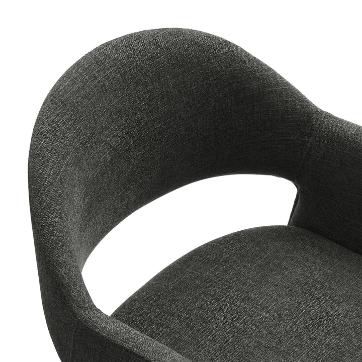Talia 37 Inch Upholstered Fabric Counter Stool in Charcoal