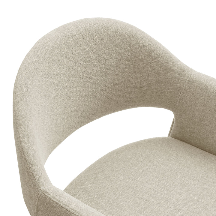 Talia 37 Inch Upholstered Fabric Counter Stool in Linen