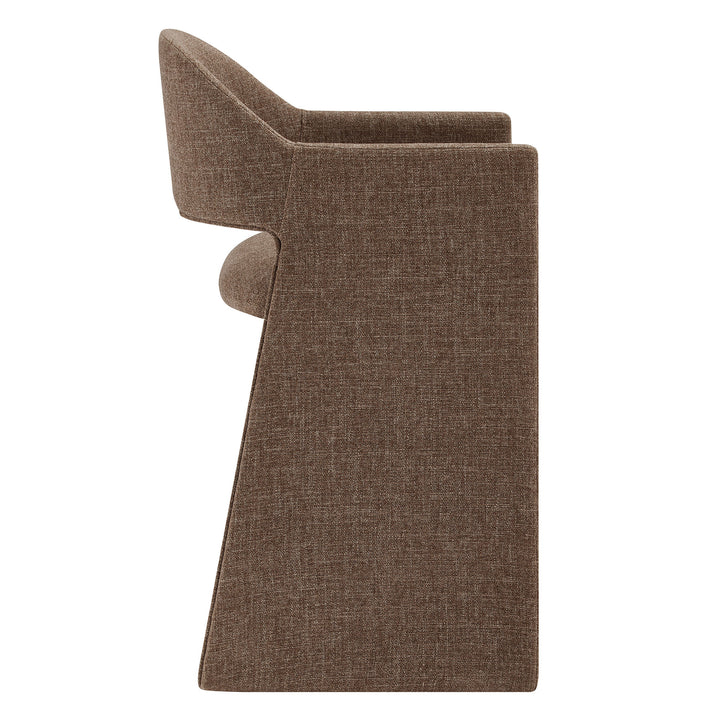 Talia 37 Inch Upholstered Fabric Counter Stool in Mocha