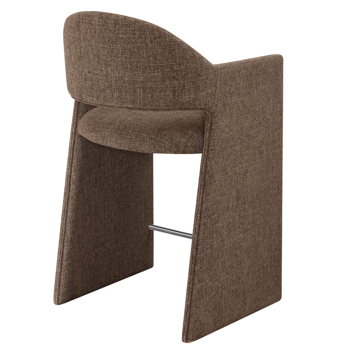 Talia 37 Inch Upholstered Fabric Counter Stool in Mocha