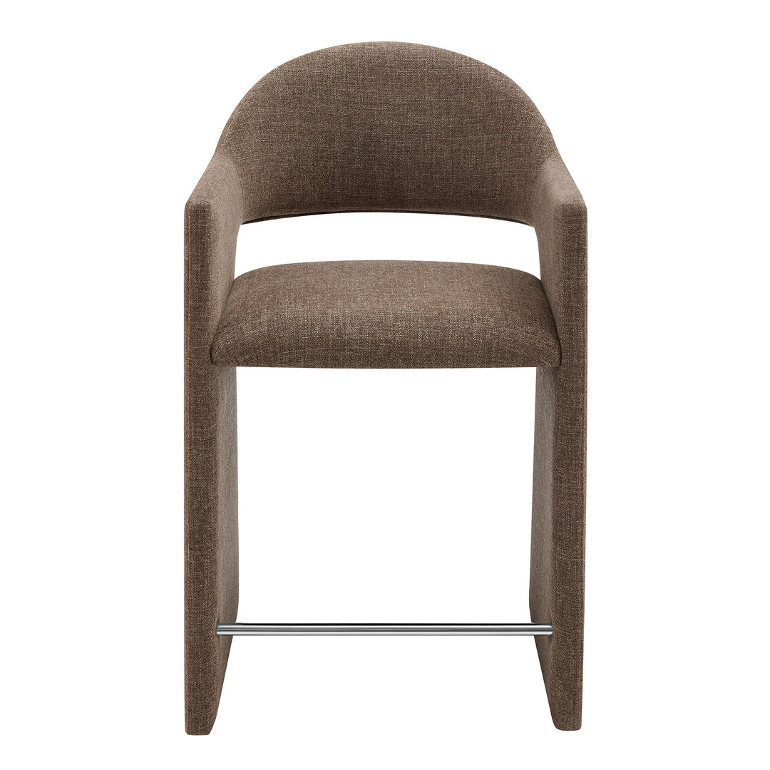 Talia 37 Inch Upholstered Fabric Counter Stool in Mocha