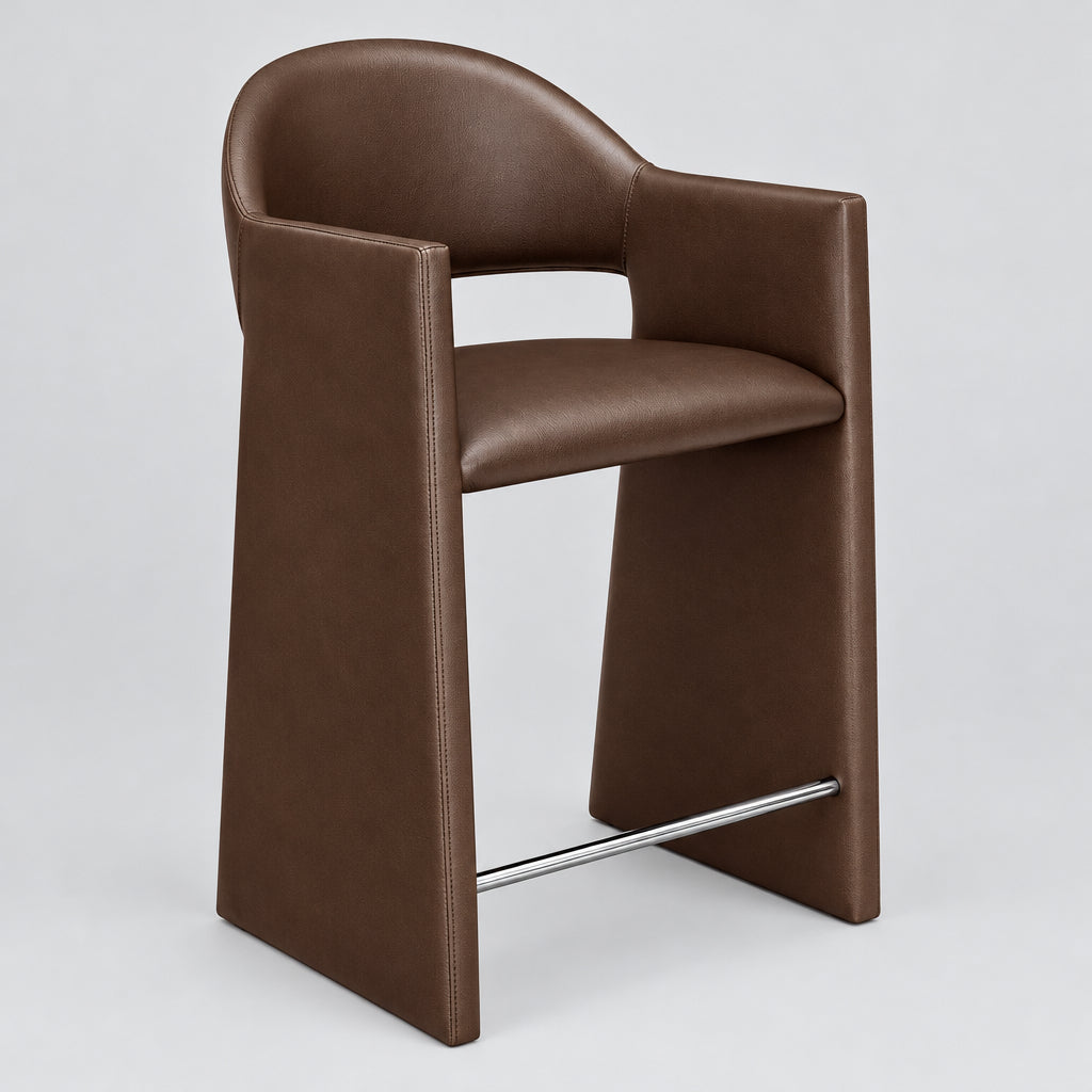 Talia 37 Inch Vegan Leather Counter Stool in Espresso