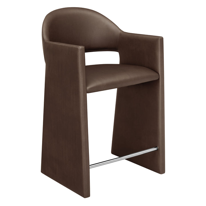 Talia 37 Inch Vegan Leather Counter Stool in Espresso