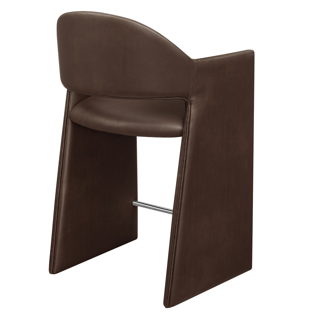 Talia 37 Inch Vegan Leather Counter Stool in Espresso