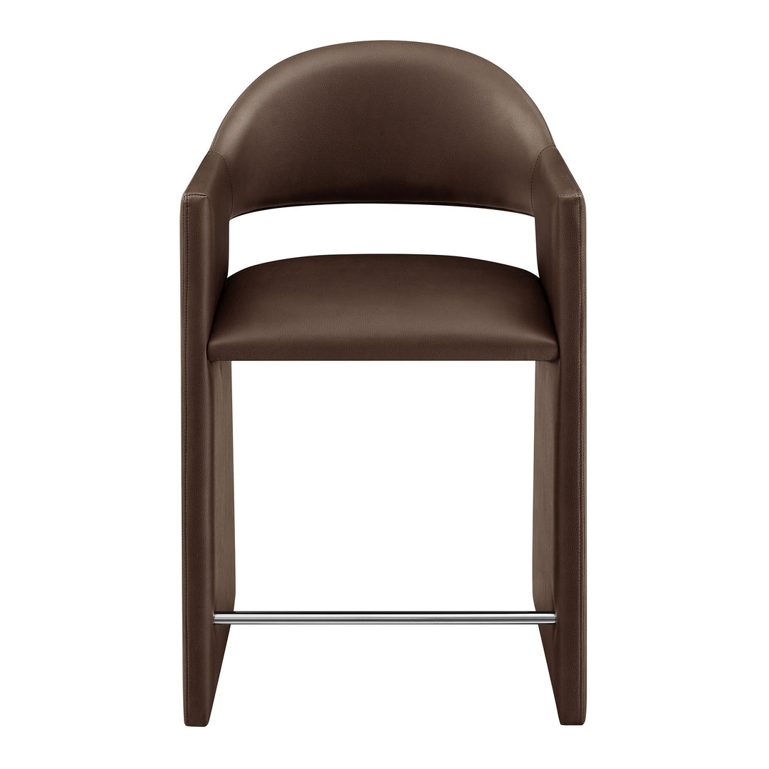 Talia 37 Inch Vegan Leather Counter Stool in Espresso