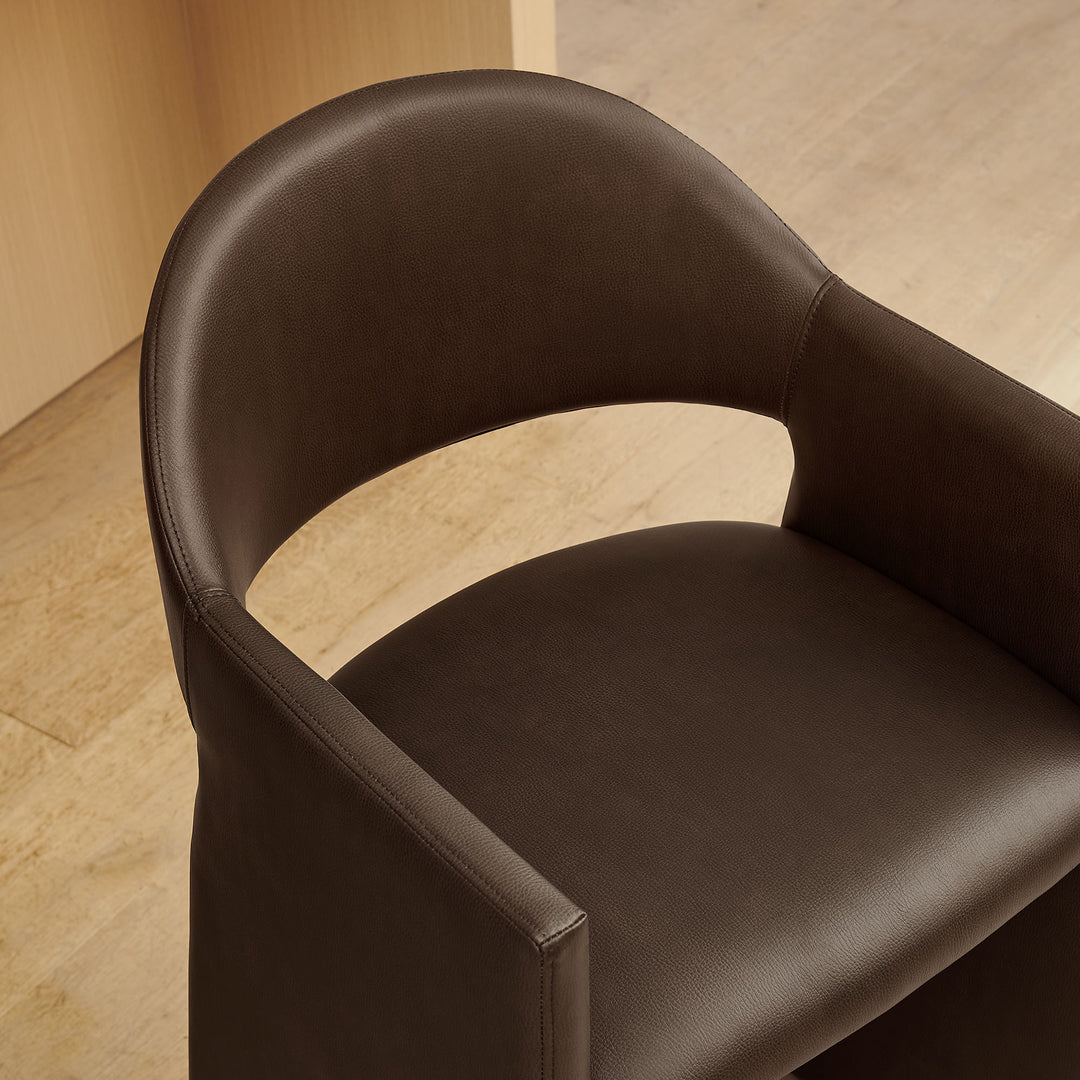 Talia 37 Inch Vegan Leather Counter Stool in Espresso